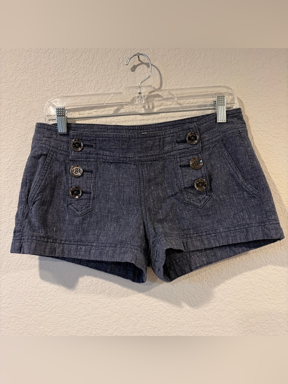 Express Women’s Blue Linen Blend Sailor Shorts - 4